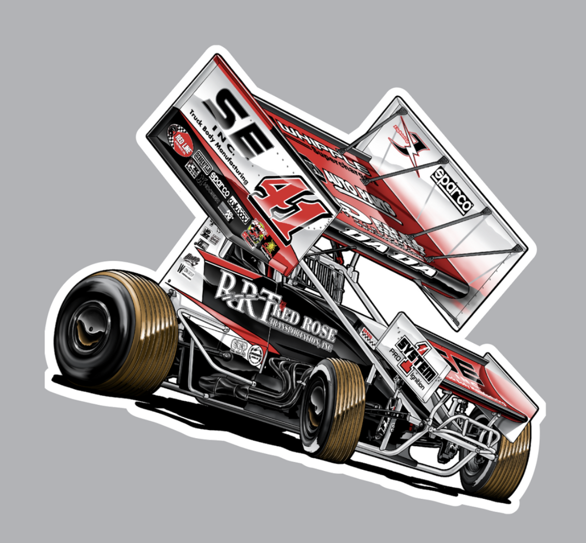 Dominic Scelzi 41 2023 Cali Sprint Car | Sticker